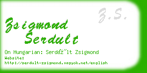 zsigmond serdult business card