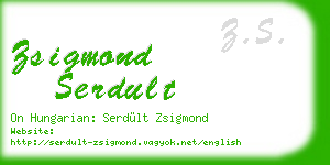zsigmond serdult business card